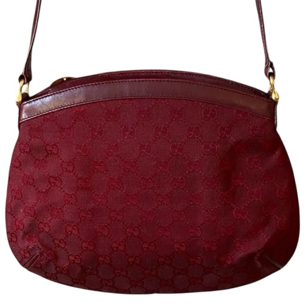 Authenticated Vintage Gucci GG Logo Burgundy/Wine Crossbody Shoulder Bag. COA. - Picture 3 of 16